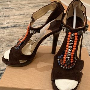 JIMMY CHOO SUEDE SEA SHELL HEEL